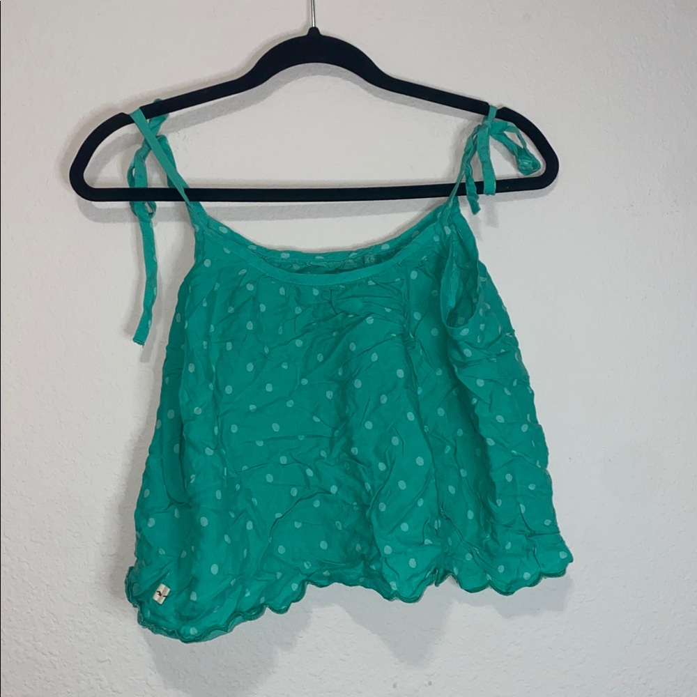 🛍️Y2K Green cropped polkas dot top! - Picture 3 of 8